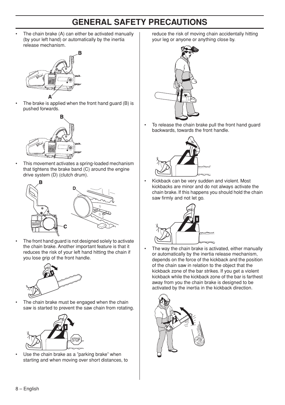 General safety precautions | Husqvarna 339XP User Manual | Page 8 / 44