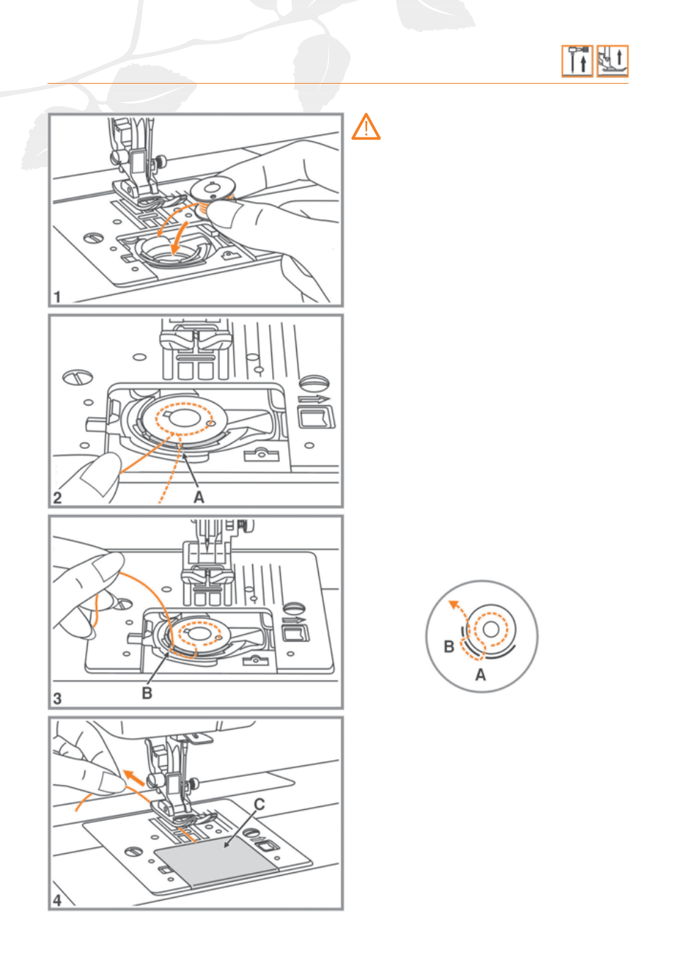 Inserting the bobbin | Husqvarna HUSKYSTAN C20 User Manual | Page 22 / 72