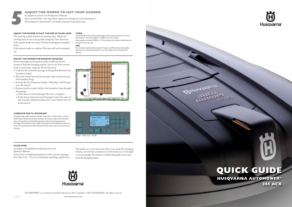 Husqvarna 265 ACX User Manual | 2 pages