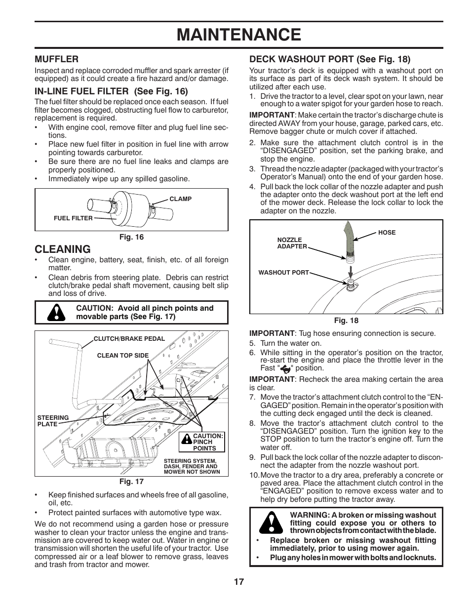 Maintenance, Cleaning | Husqvarna 917.289570 User Manual | Page 17 / 30