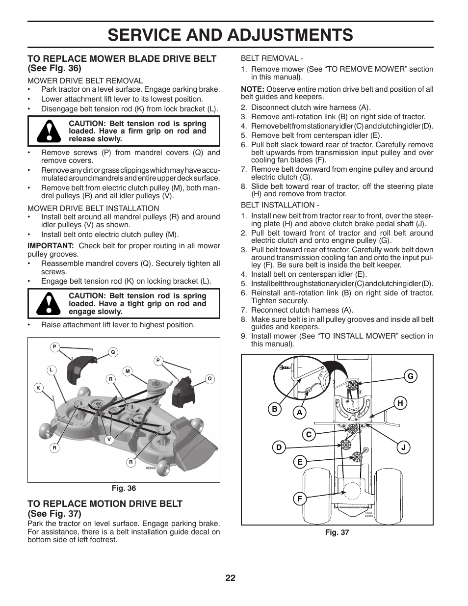 Service and adjustments | Husqvarna 917.289570 User Manual | Page 22 / 30