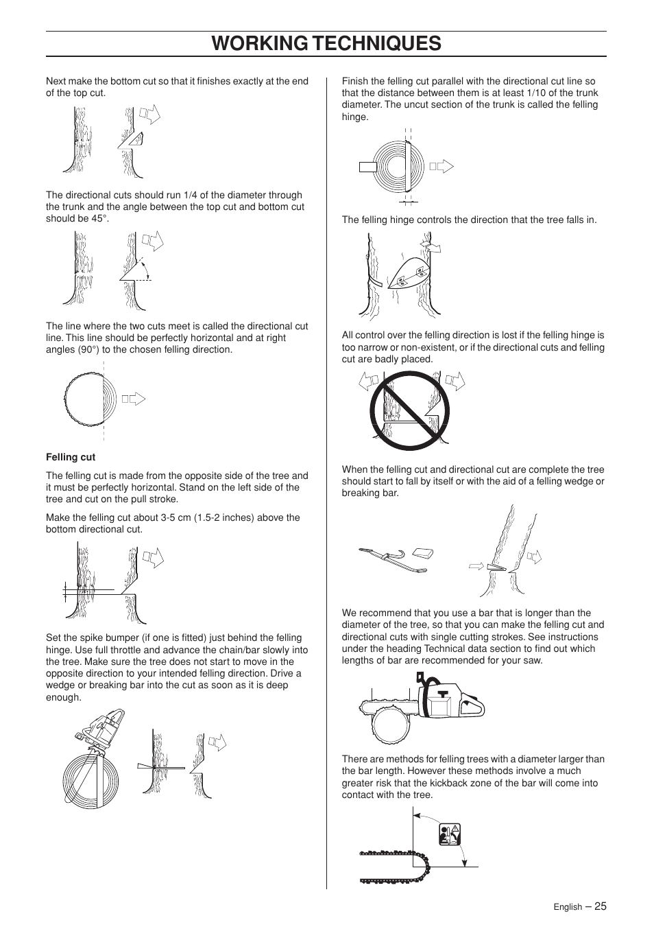 Working techniques | Husqvarna Rancher 55 User Manual | Page 25 / 40