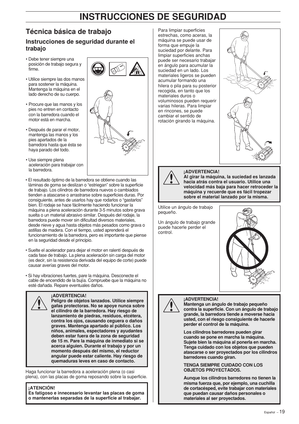 Instrucciones de seguridad | Husqvarna SR600 User Manual | Page 19 / 24
