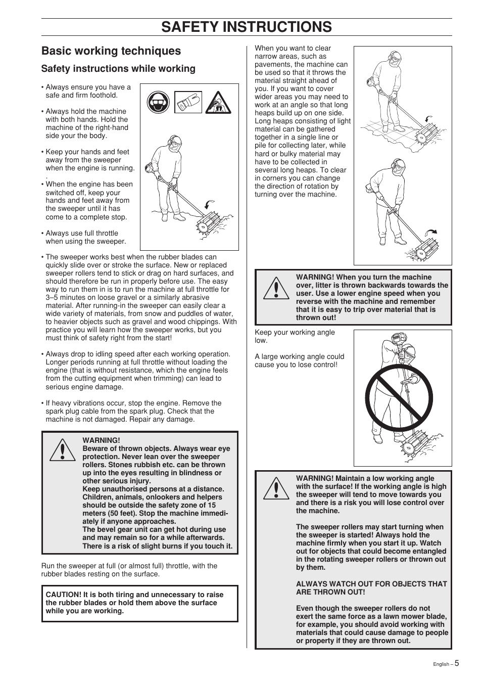 Safety instructions | Husqvarna SR600 User Manual | Page 5 / 24