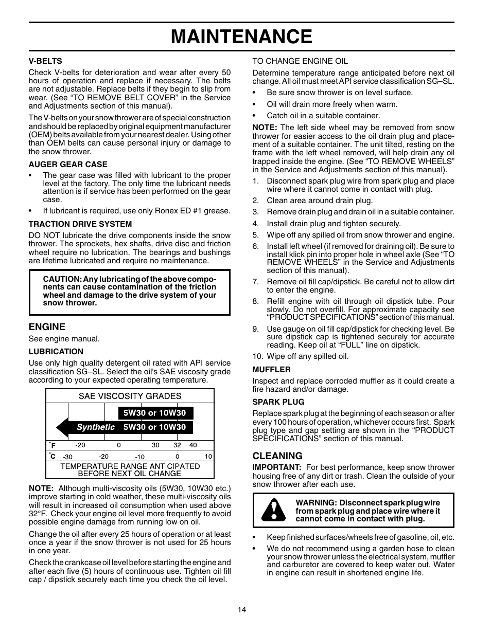 Maintenance | Husqvarna 5524SEB User Manual | Page 14 / 32