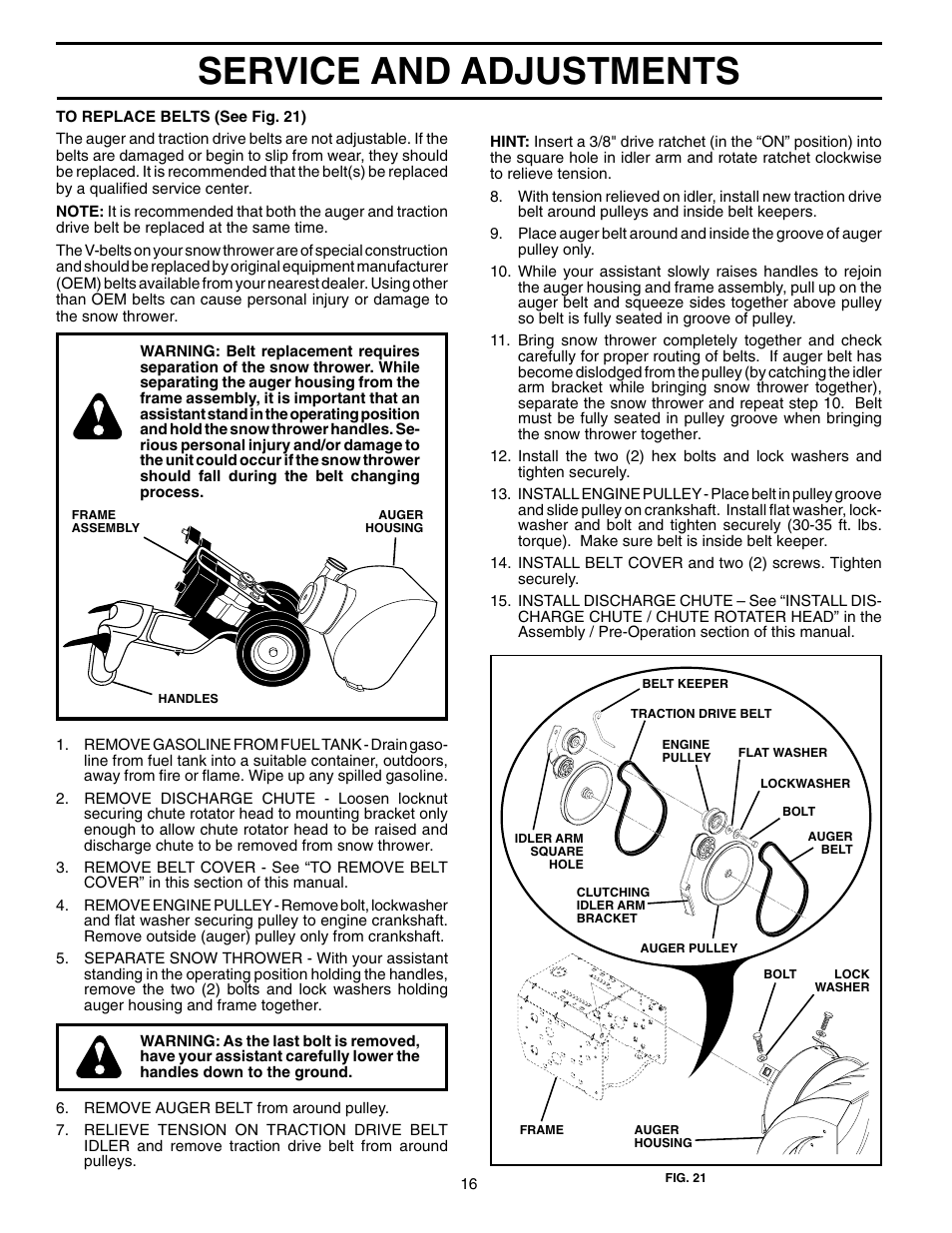 Service and adjustments | Husqvarna 5524SEB User Manual | Page 16 / 32