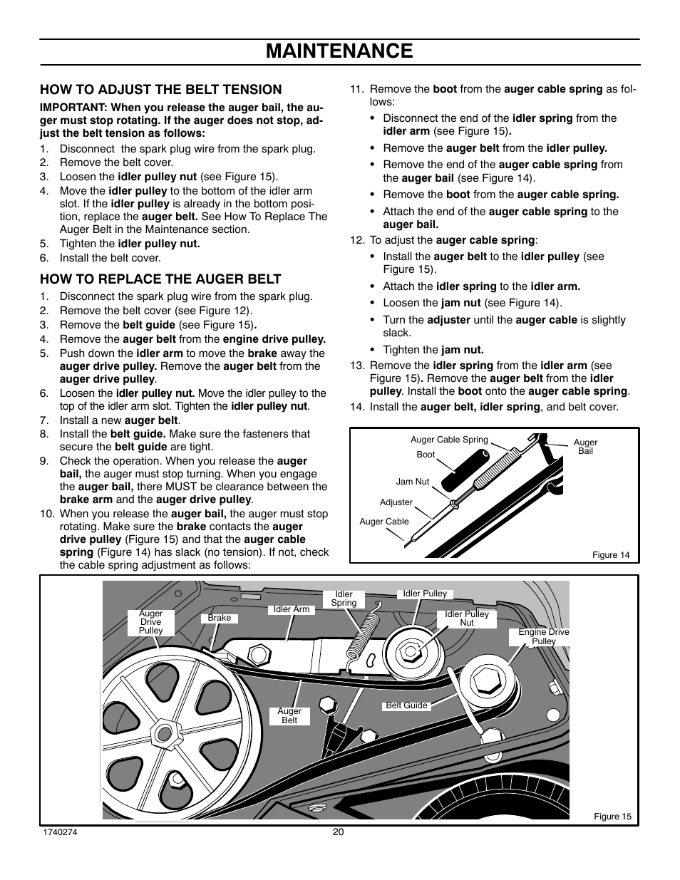 Maintenance | Husqvarna 521SSR User Manual | Page 20 / 28