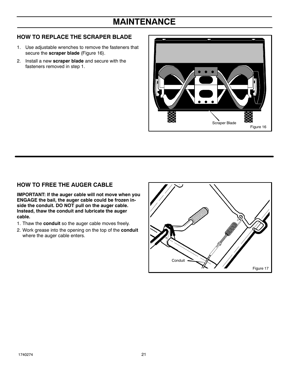 Maintenance | Husqvarna 521SSR User Manual | Page 21 / 28