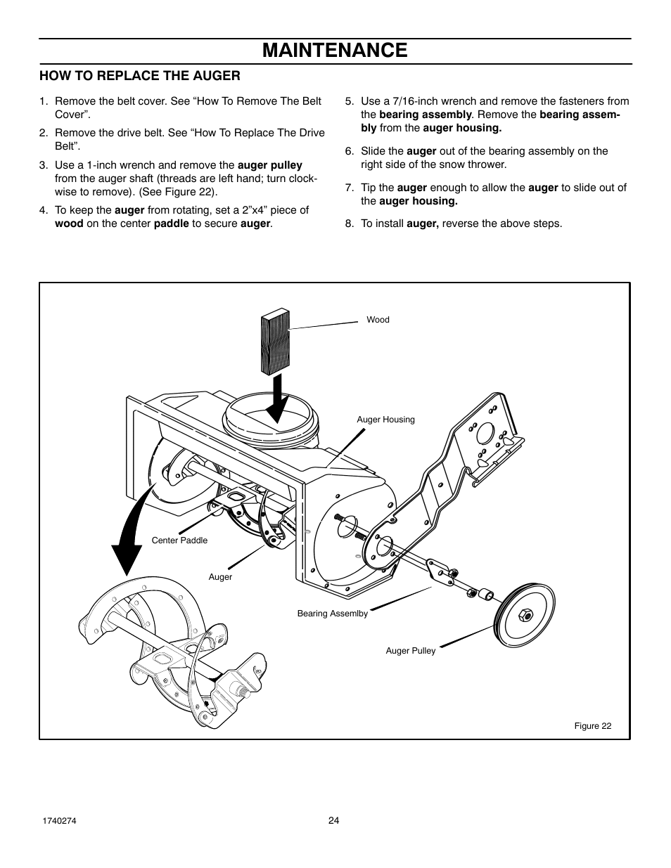 Maintenance | Husqvarna 521SSR User Manual | Page 24 / 28