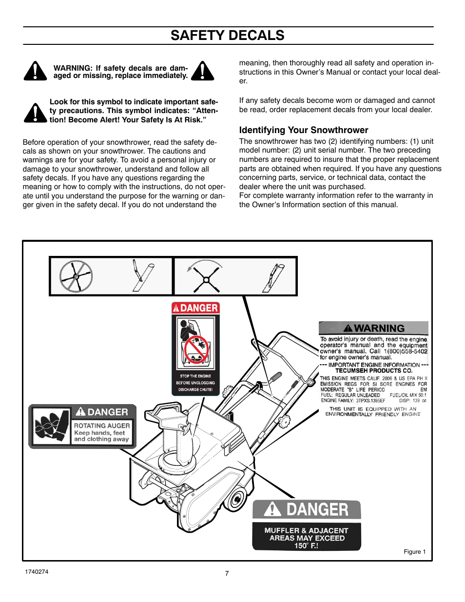 Safety decals | Husqvarna 521SSR User Manual | Page 7 / 28