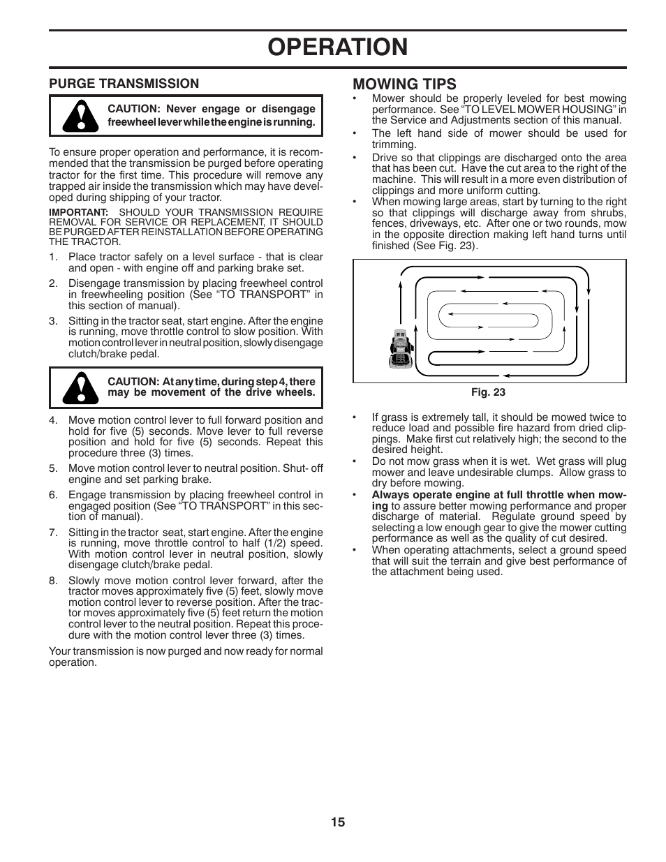 Operation, Mowing tips | Husqvarna 531 30 96-85 User Manual | Page 15 / 45