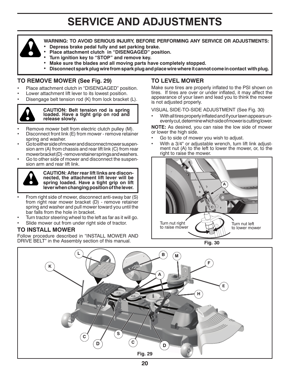 Service & adjustments, Service and adjustments | Husqvarna 531 30 96-85 User Manual | Page 20 / 45