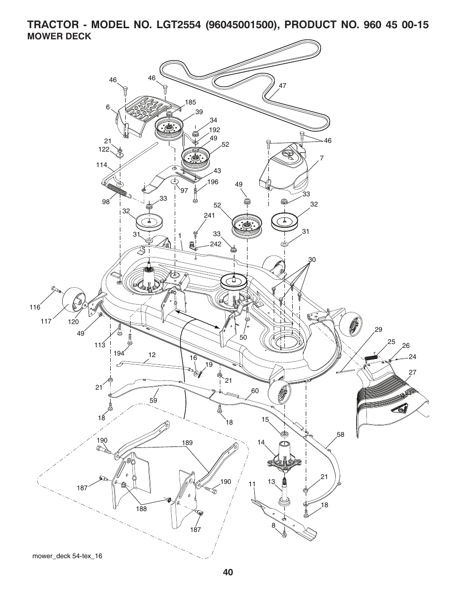 Mower deck | Husqvarna 531 30 96-85 User Manual | Page 40 / 45