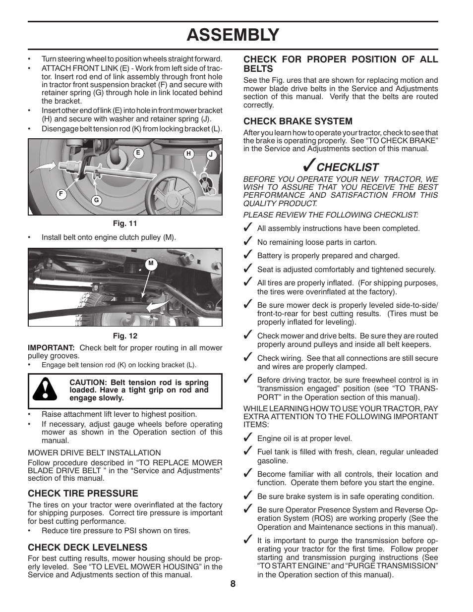 Assembly, Checklist | Husqvarna 531 30 96-85 User Manual | Page 8 / 45