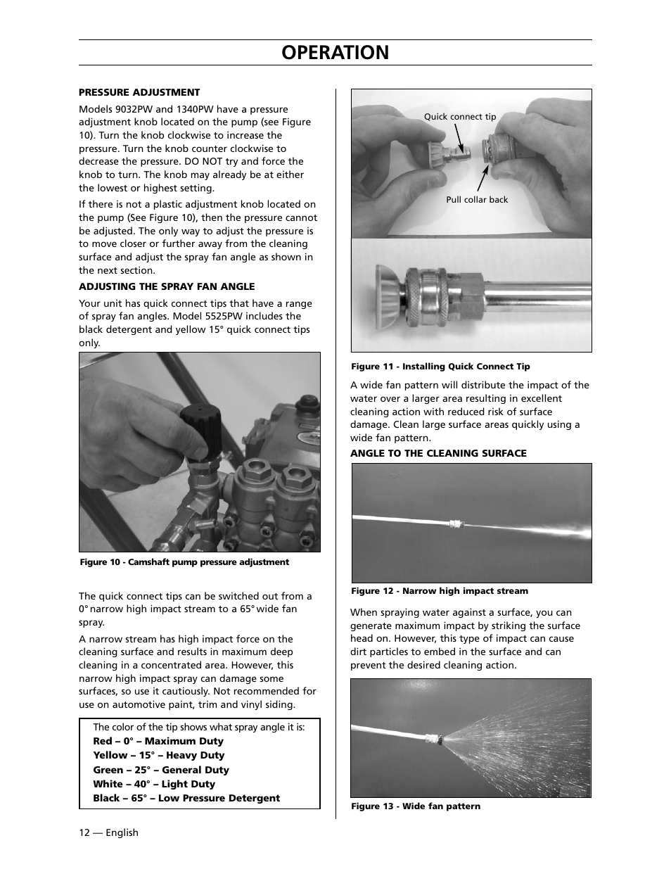Operation | Husqvarna 9032PW User Manual | Page 13 / 33