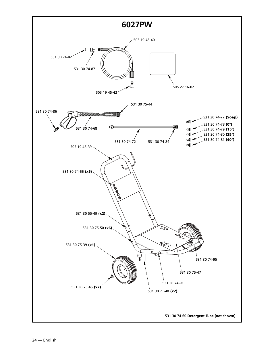 6027pw frame, etc, 6027pw | Husqvarna 9032PW User Manual | Page 25 / 33