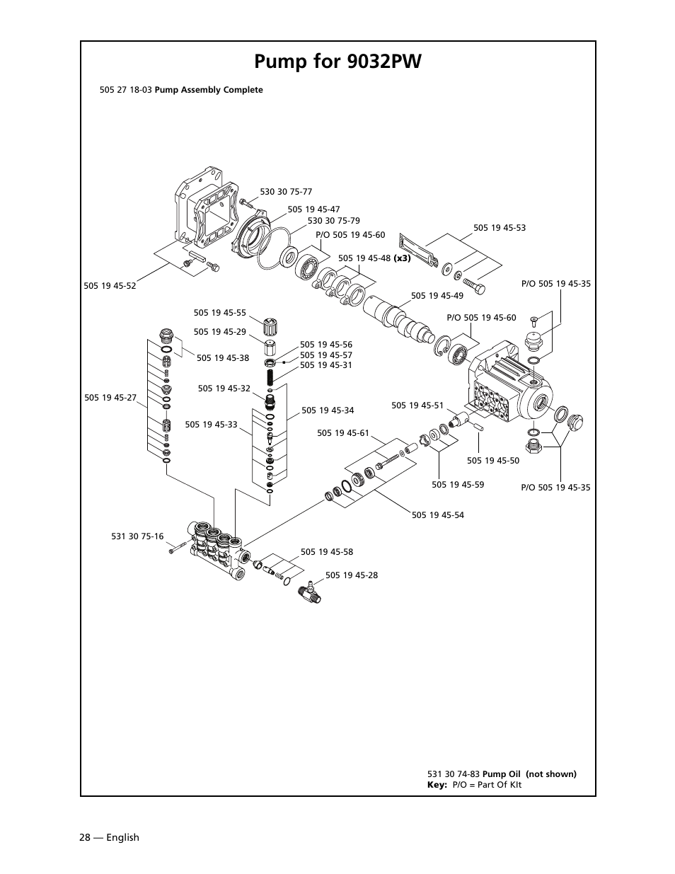 9032pw, Pump for 9032pw | Husqvarna 9032PW User Manual | Page 29 / 33