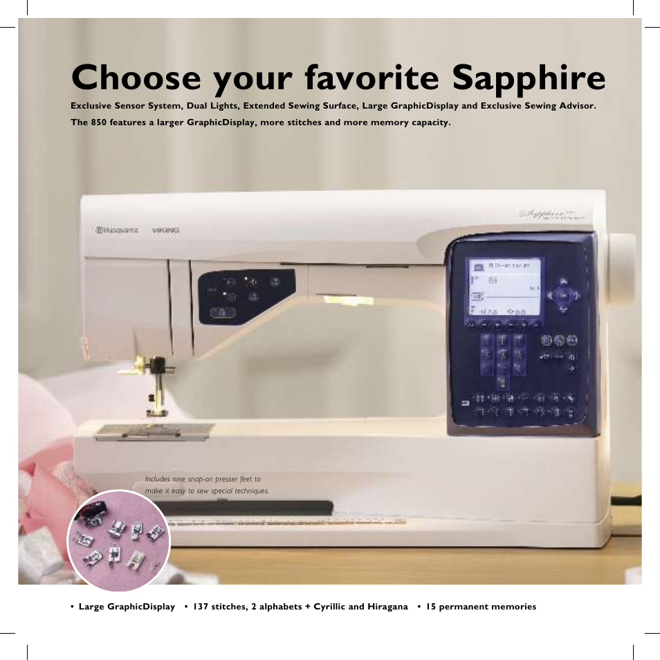 Choose your favorite sapphire | Husqvarna SAPPHIRE 850 User Manual | Page 6 / 6