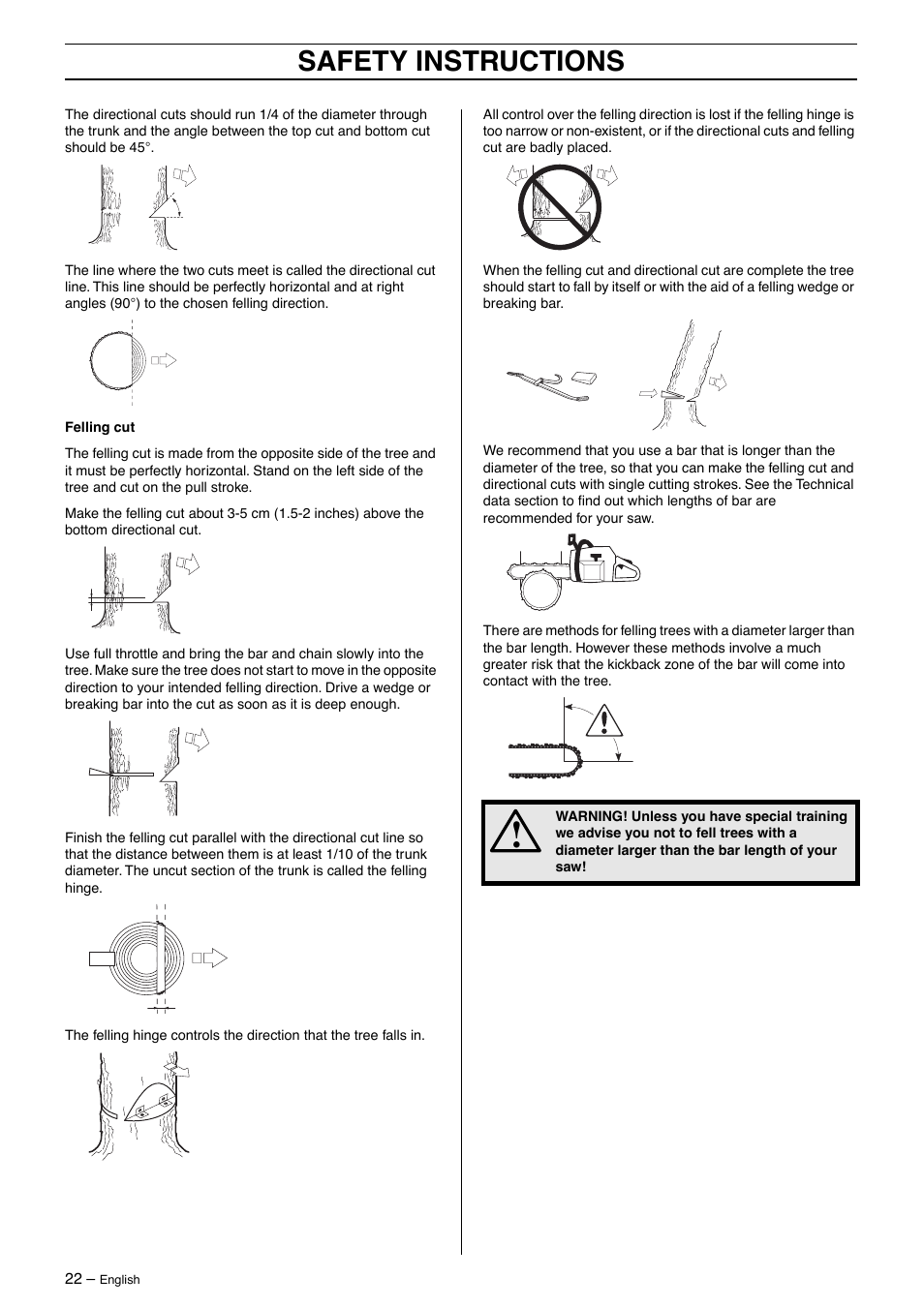 Safety instructions | Husqvarna 395XP User Manual | Page 22 / 40