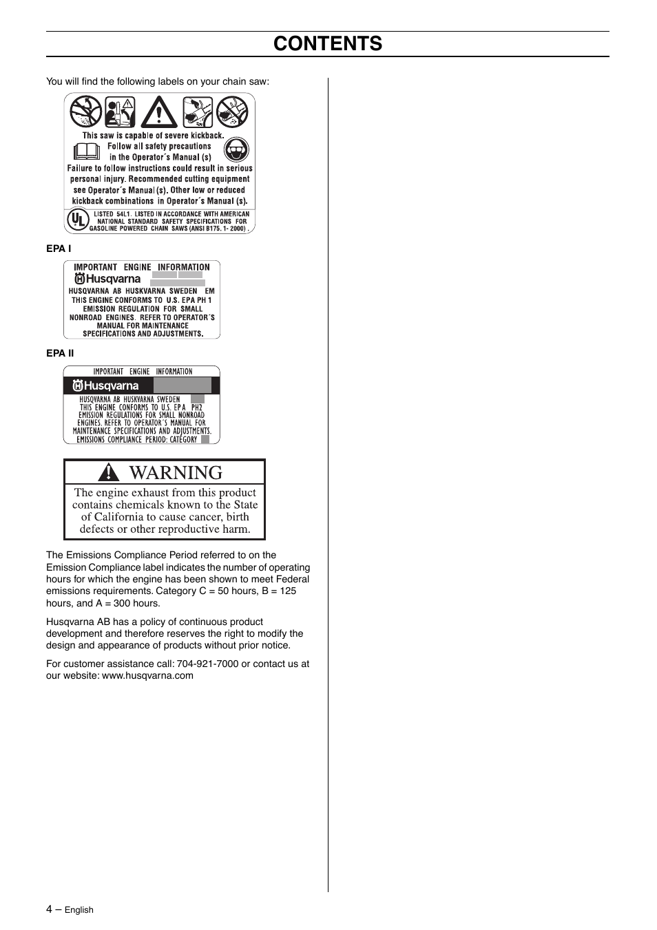 Husqvarna 395XP User Manual | Page 4 / 40