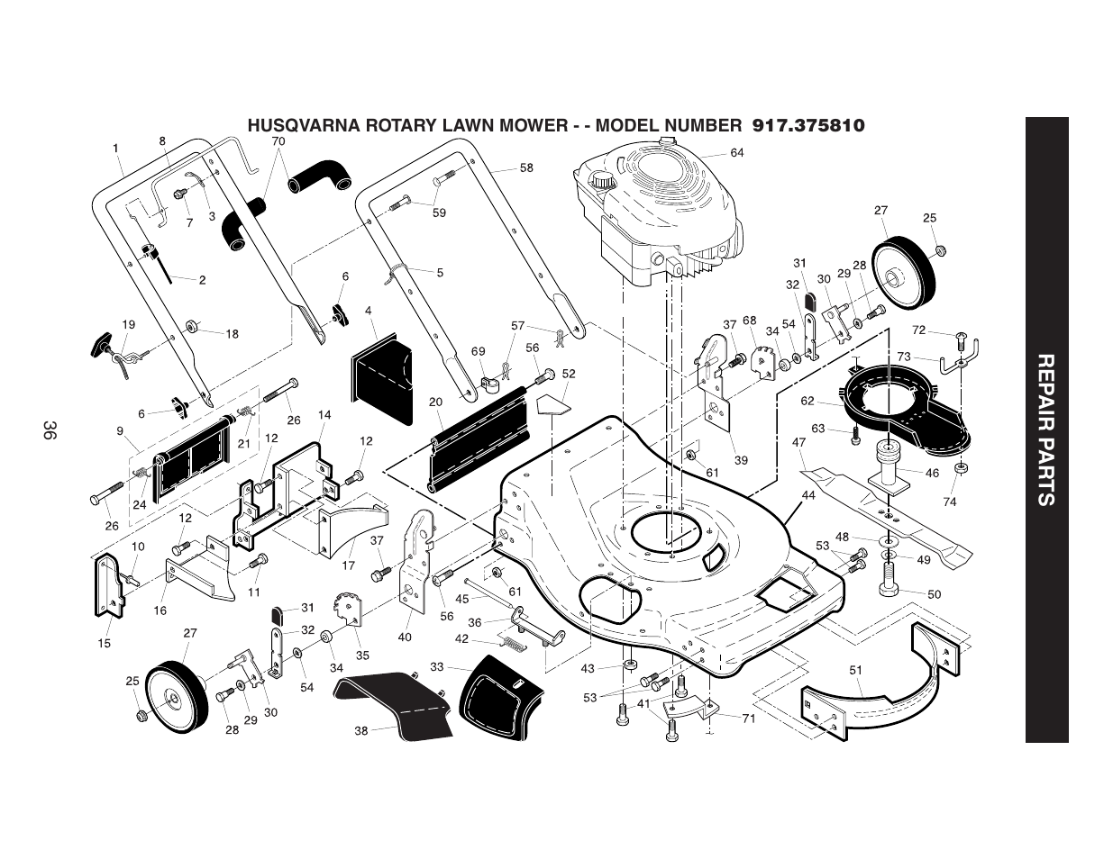 Repair parts | Husqvarna 917.37581 User Manual | Page 19 / 28