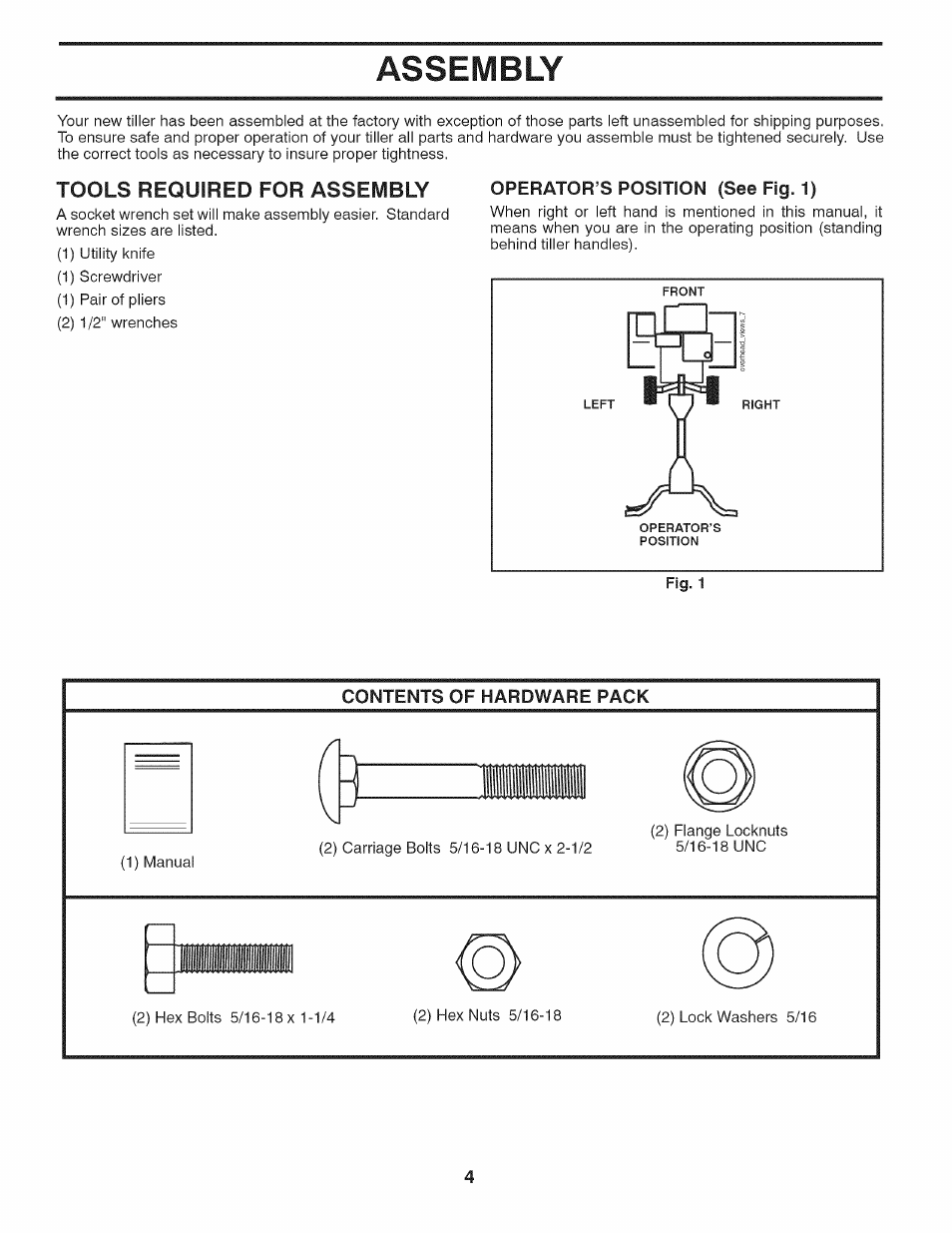Assembly, Tools required for assembly, Assembly -5 | Husqvarna 917.29939 User Manual | Page 4 / 32