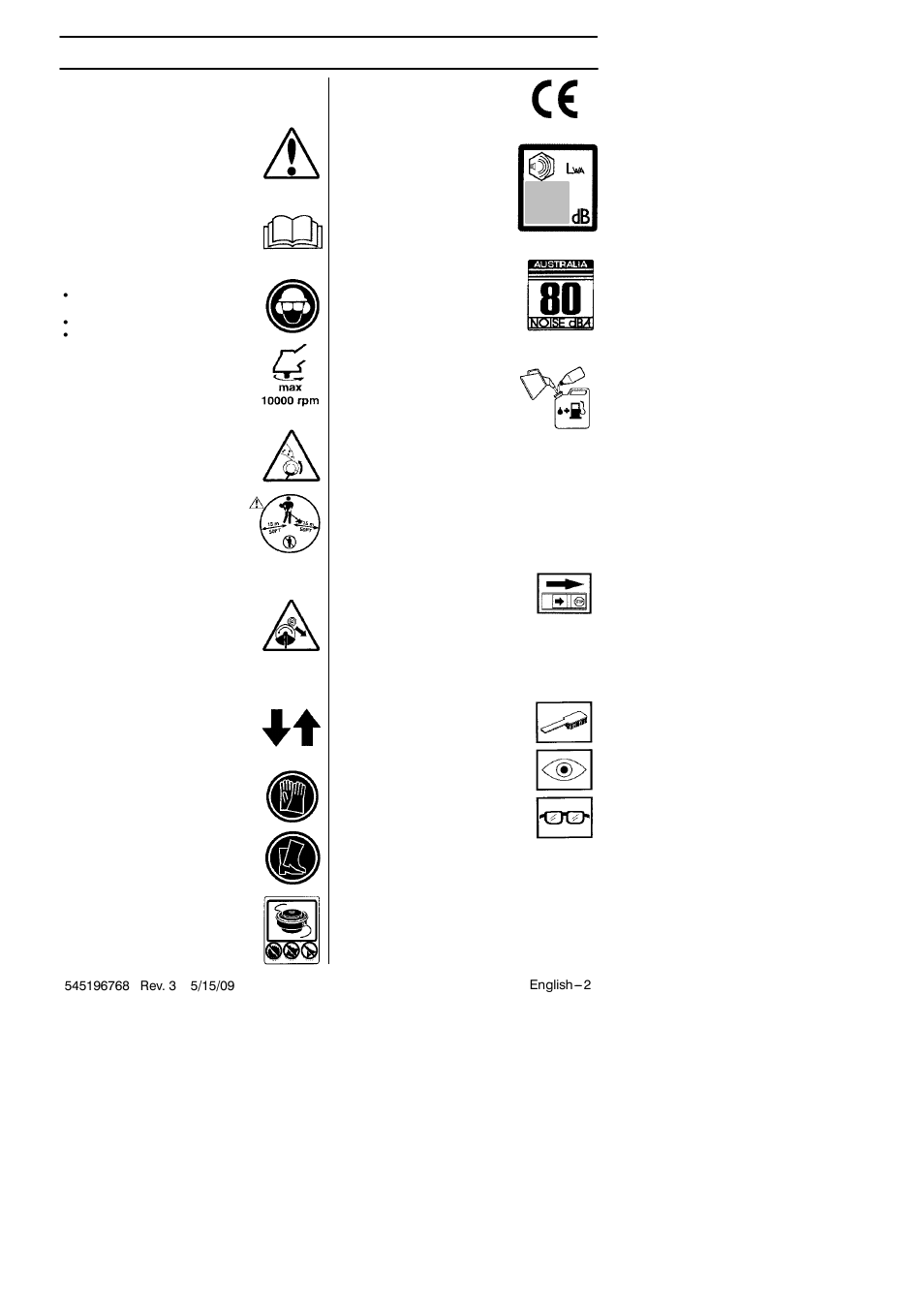 Symbol explanation, Symbols | Husqvarna 128R User Manual | Page 2 / 27