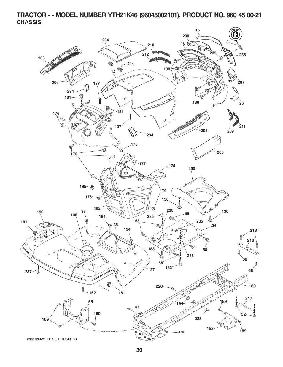 Chassis | Husqvarna 532 43 70-40 User Manual | Page 30 / 44