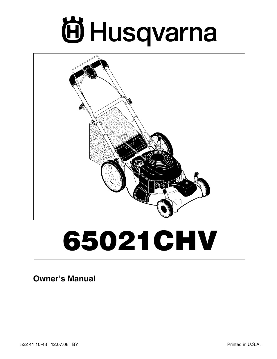 Husqvarna 65021CHV User Manual | 20 pages