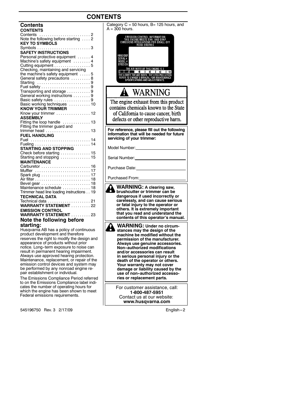 Husqvarna Trimmer 128 L User Manual | Page 2 / 24