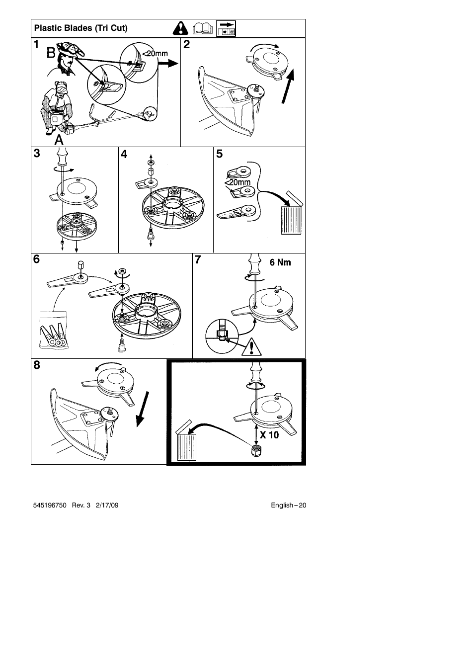 Blade installation | Husqvarna Trimmer 128 L User Manual | Page 20 / 24