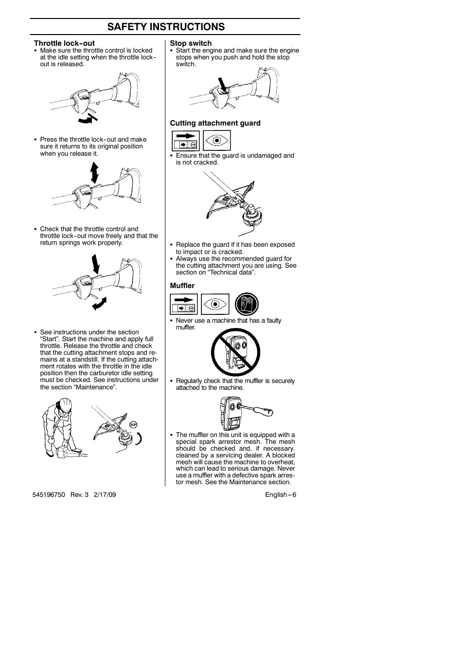 Safety instructions | Husqvarna Trimmer 128 L User Manual | Page 6 / 24