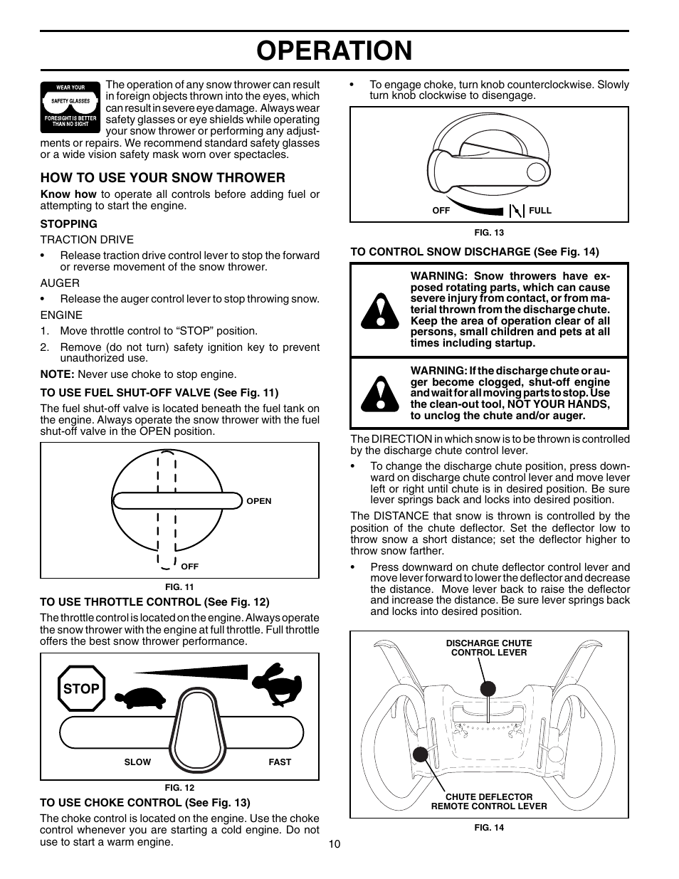 Operation | Husqvarna 9527SBEB User Manual | Page 10 / 32