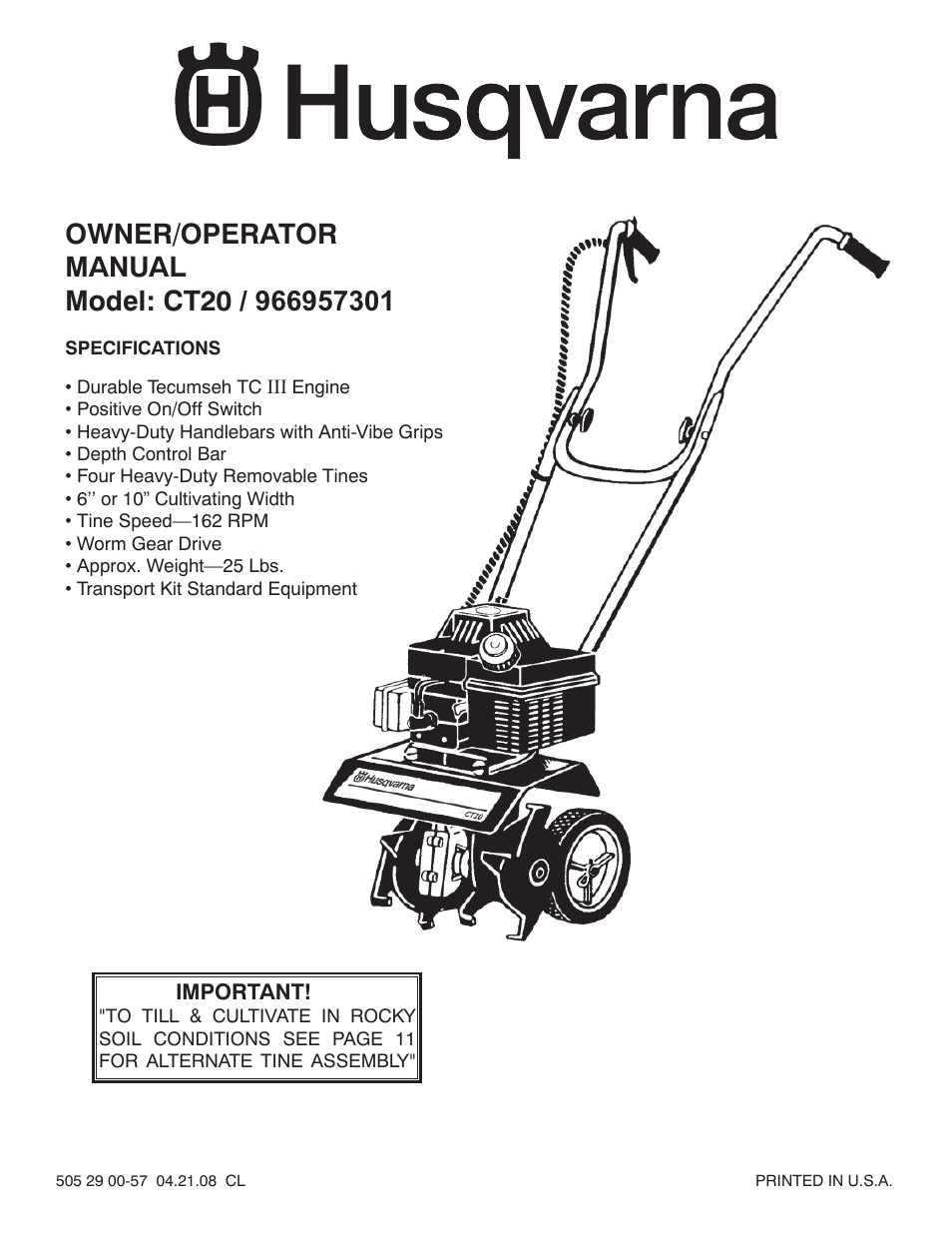 Husqvarna 966957301 User Manual | 20 pages