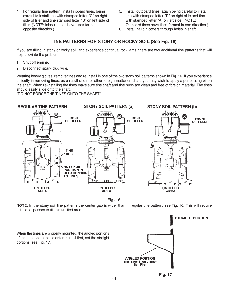 Tine patterns | Husqvarna 966957301 User Manual | Page 11 / 20