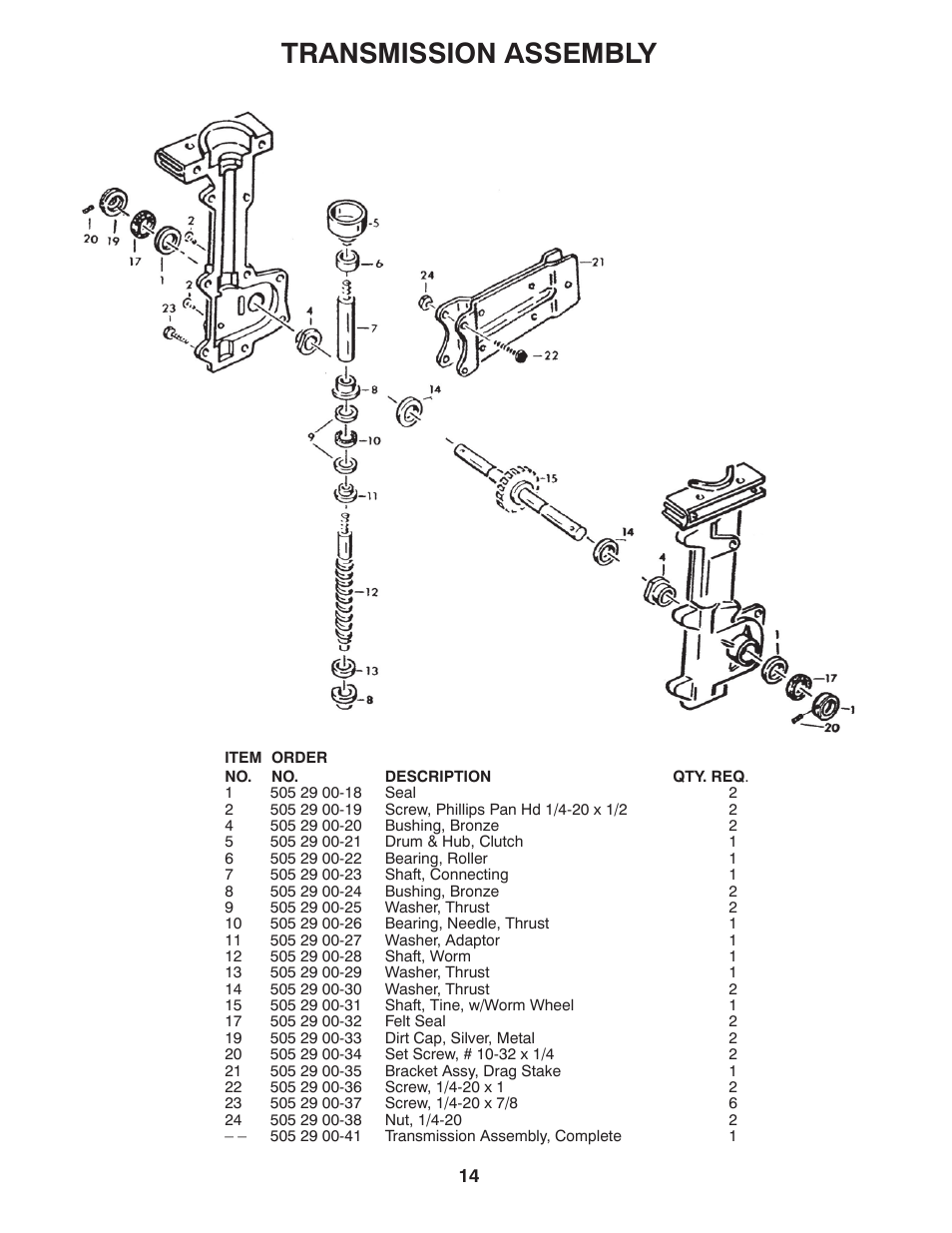 Transmission assembly | Husqvarna 966957301 User Manual | Page 14 / 20