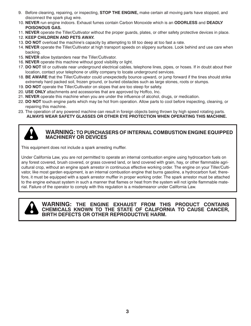 Warning | Husqvarna 966957301 User Manual | Page 3 / 20