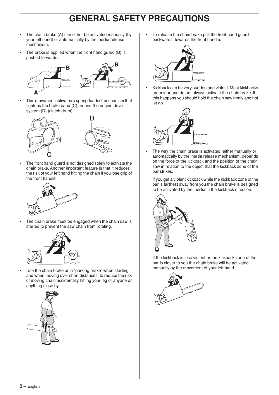 General safety preca utions | Husqvarna 385XP User Manual | Page 8 / 44