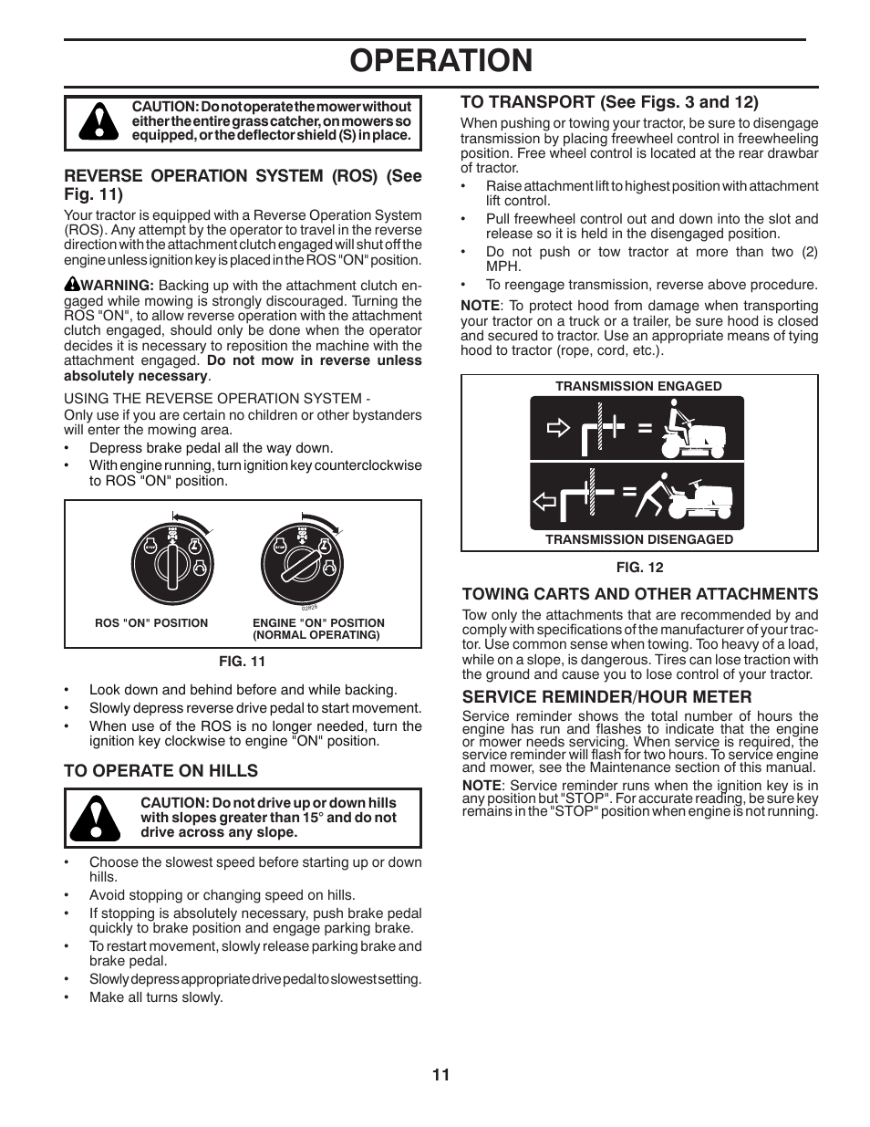 Operation | Husqvarna 96045002600 User Manual | Page 11 / 44
