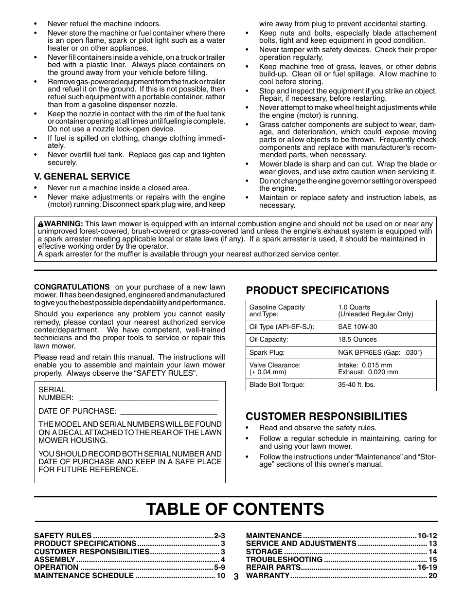 Husqvarna 5521CHV User Manual | Page 3 / 20