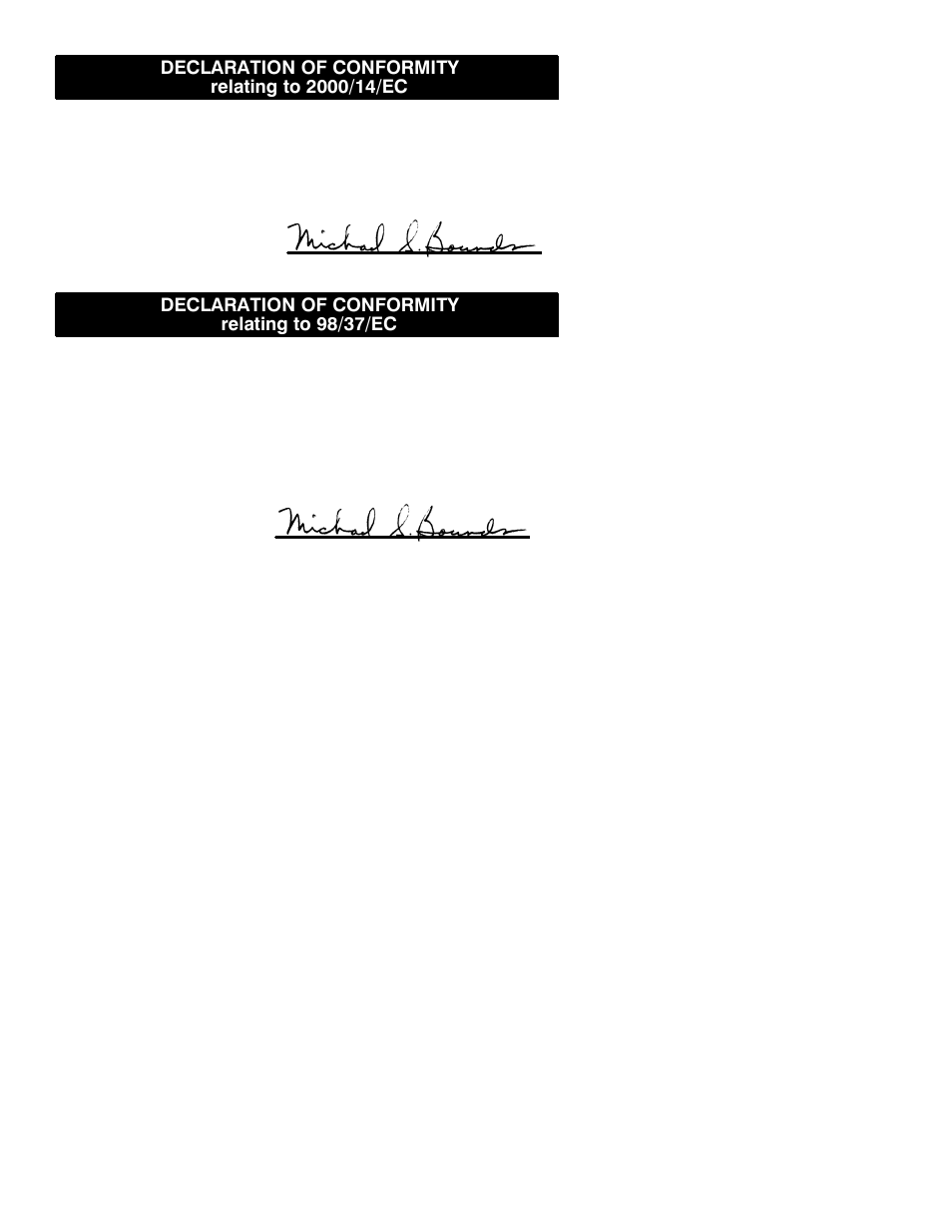Declaration of conformity relating to 98/37/ec | Husqvarna 24C User Manual | Page 10 / 12