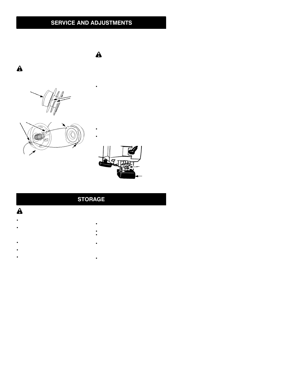 Service and adjustments, Storage | Husqvarna 24C User Manual | Page 8 / 12