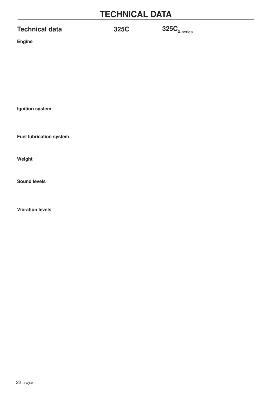 325c, Technical data | Husqvarna 322 L User Manual | Page 22 / 36