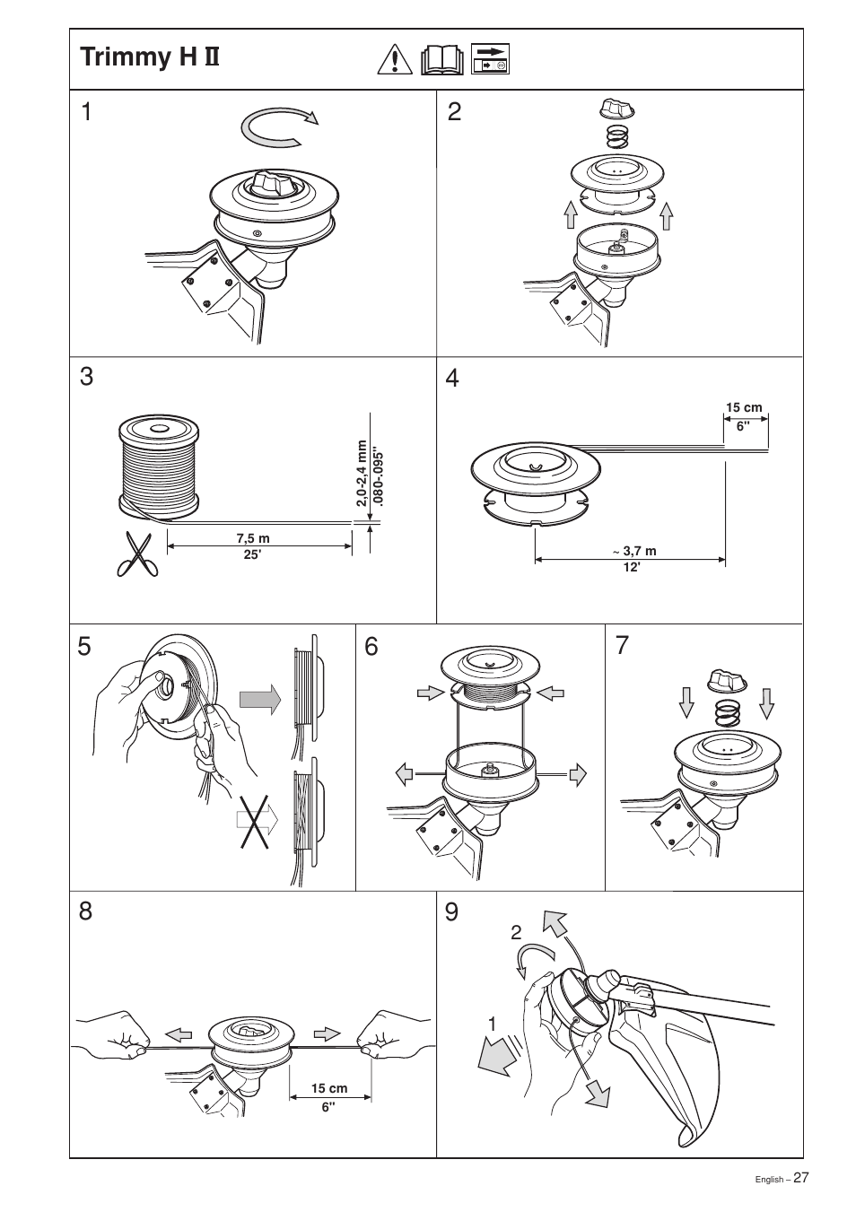 Trimmy h ii | Husqvarna 322 L User Manual | Page 27 / 36