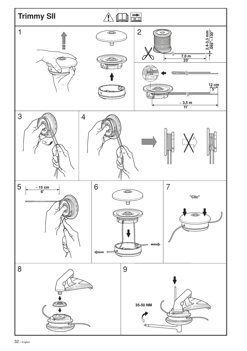 Trimmy sii | Husqvarna 322 L User Manual | Page 32 / 36