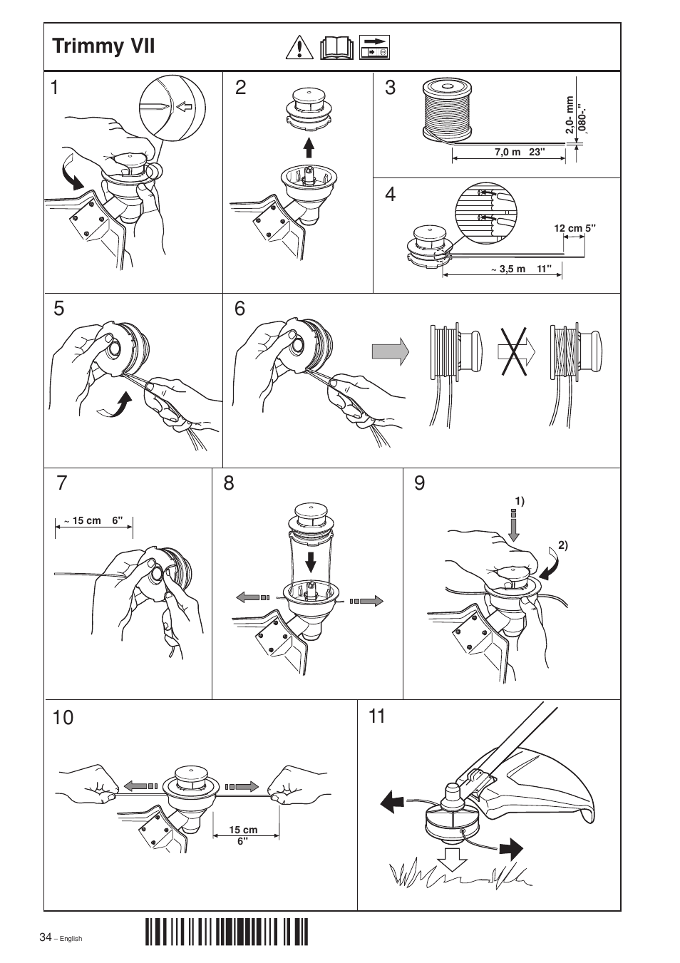 Trimmy vii, H)y¶5h | Husqvarna 322 L User Manual | Page 34 / 36