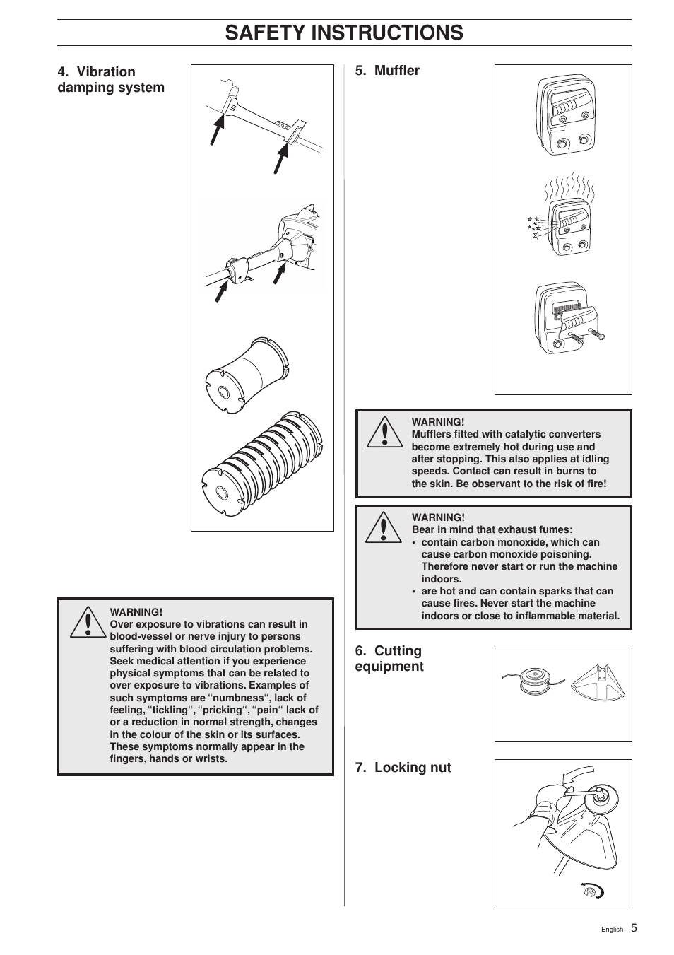 Safety instructions | Husqvarna 322 L User Manual | Page 5 / 36
