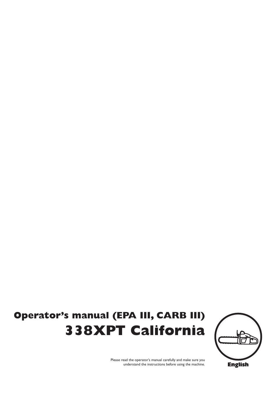 Husqvarna 338 XPT California User Manual | 40 pages