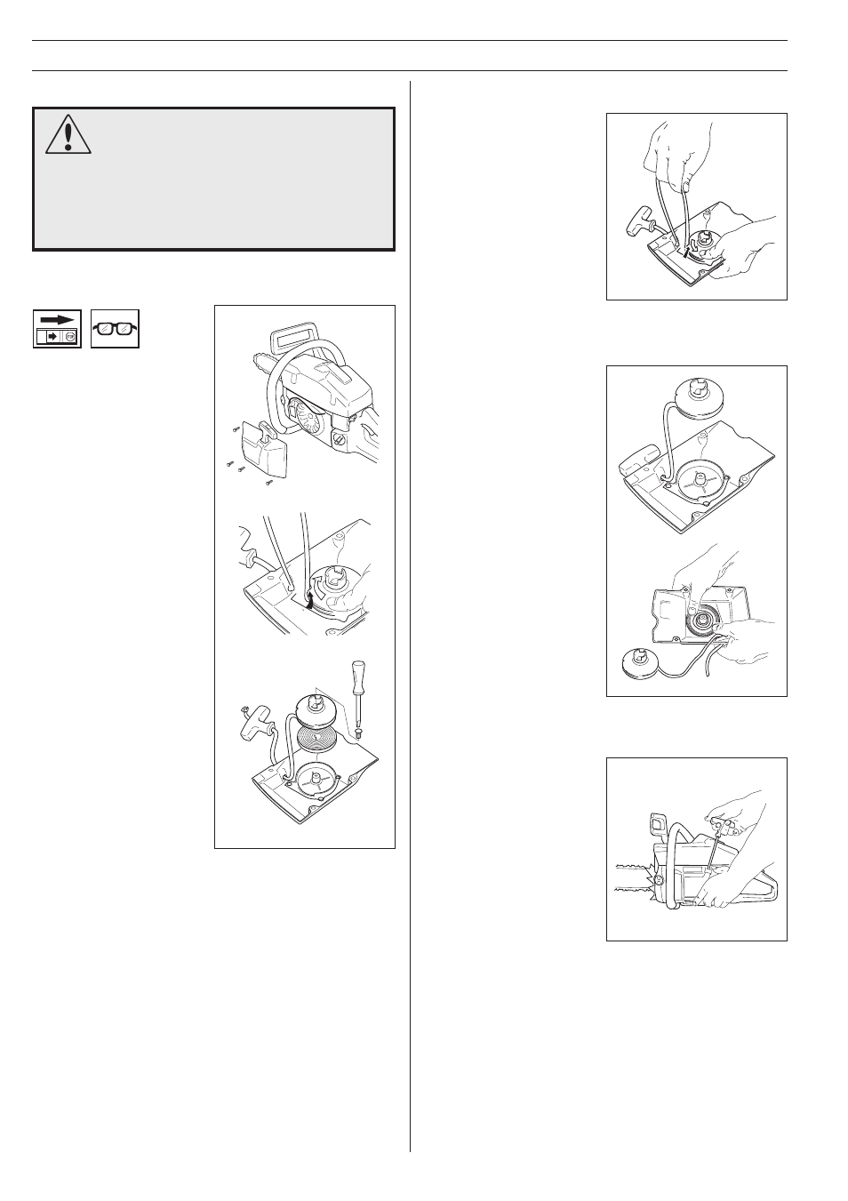 Maintenance, Starter device | Husqvarna 40 User Manual | Page 30 / 36