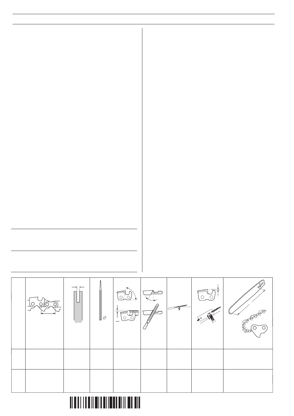 Technical data, 2t6¶6, Bar and chain combinations | Husqvarna 40 User Manual | Page 34 / 36